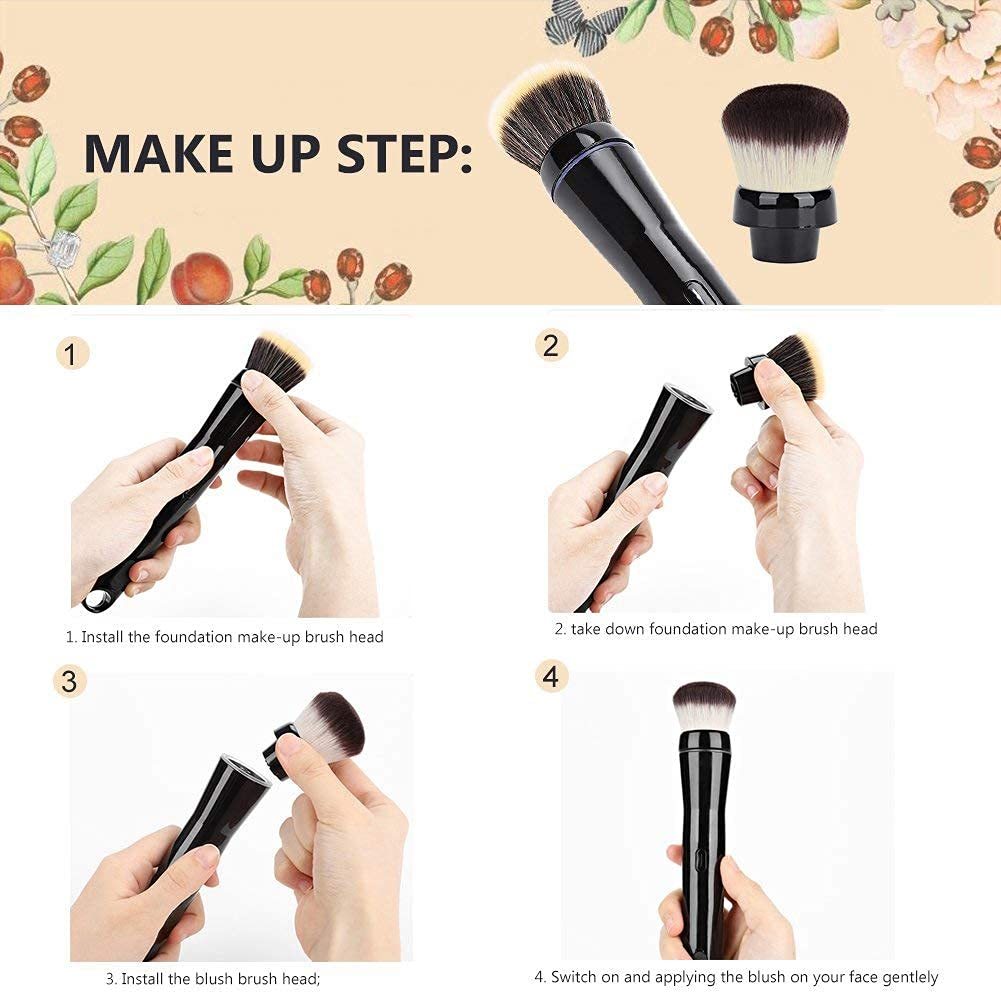 Portable Electric Makeup Brush | Automatic Rotating Cosmetic Brush for Flawless Finish