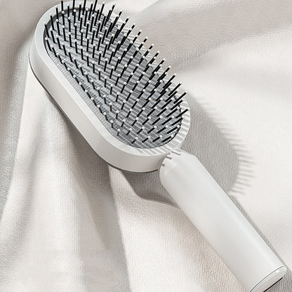 Self-Cleaning Detangling Hair Brush | Massage Cushion, Anti-Frizz, Easy Clean