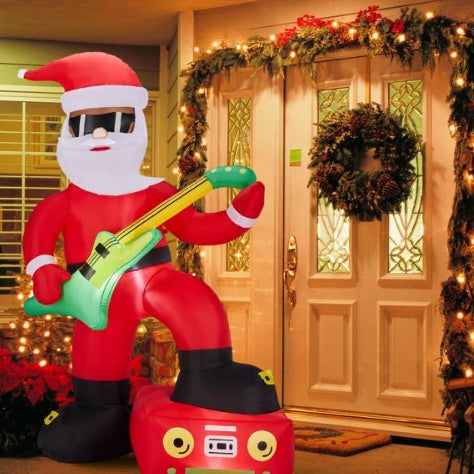 5FT Black Guitar Old Man, Christmas Inflatable Decoration