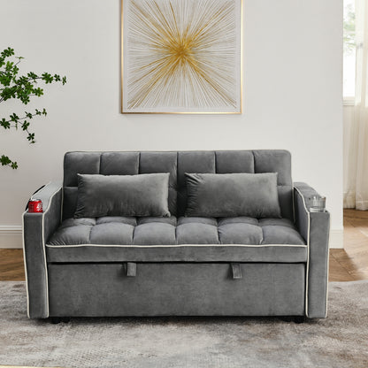 Modern Convertible Sofa Bed | 3-Length Foldable Sofa with Recliner Feature