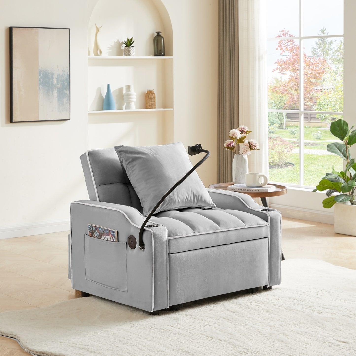 Single-Seat Convertible Chair Bed | Lounger, Sleeper, and Recliner