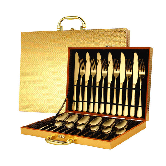 24-Piece Stainless Steel Tableware Set