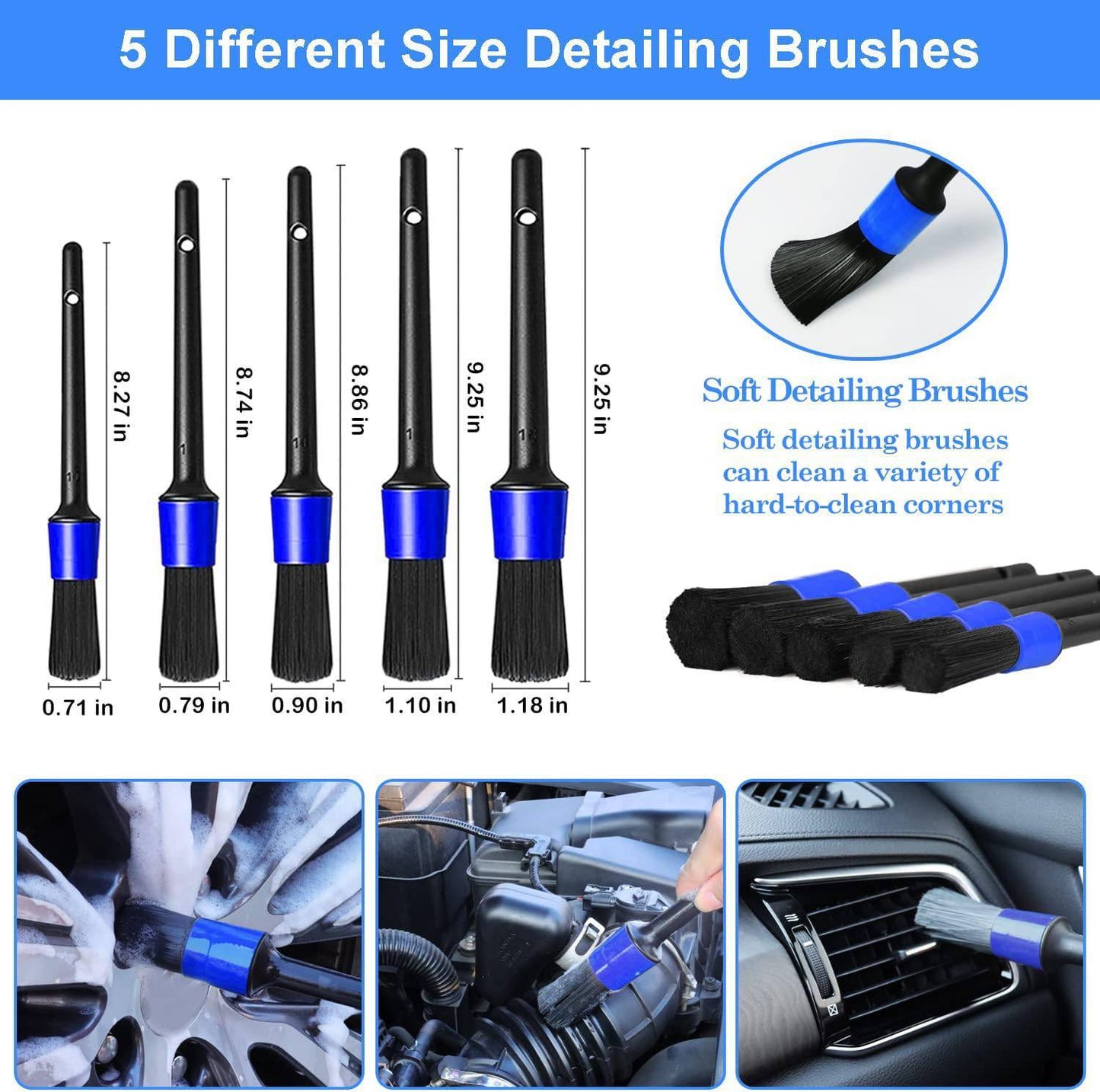Professional Car Detailing Brush Kit 26pcs | Auto Care & Cleaning Tools