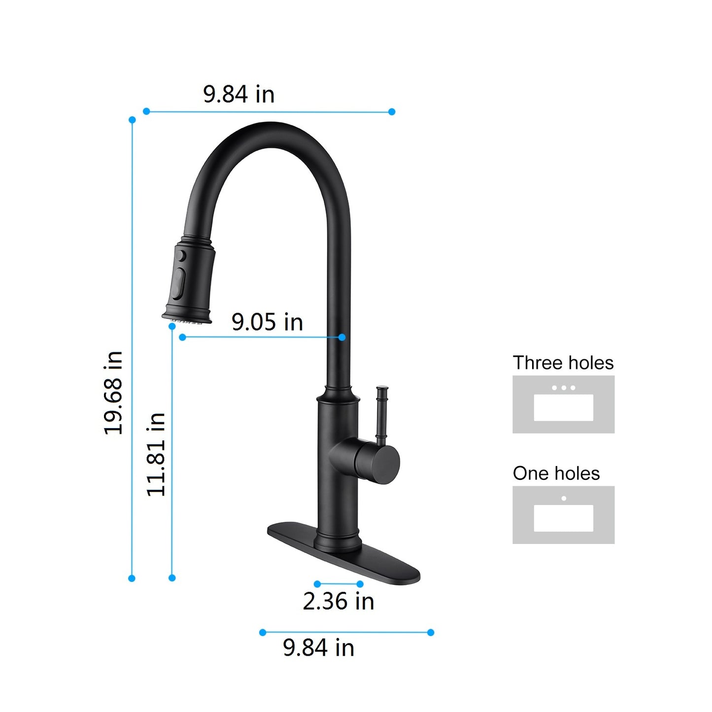 Contemporary Kitchen Faucet with Pull-Down Spray | Single Handle Stainless Steel