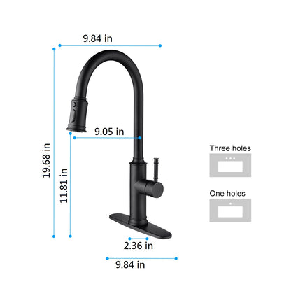 Contemporary Kitchen Faucet with Pull-Down Spray | Single Handle Stainless Steel