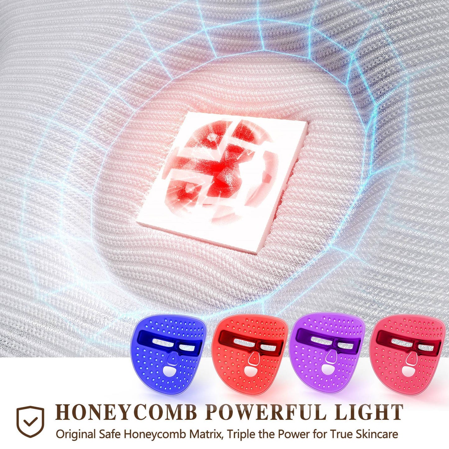 3-in-1 LED Face Mask | Red, Blue & Near-Infrared Light Therapy for Anti-Aging and Acne