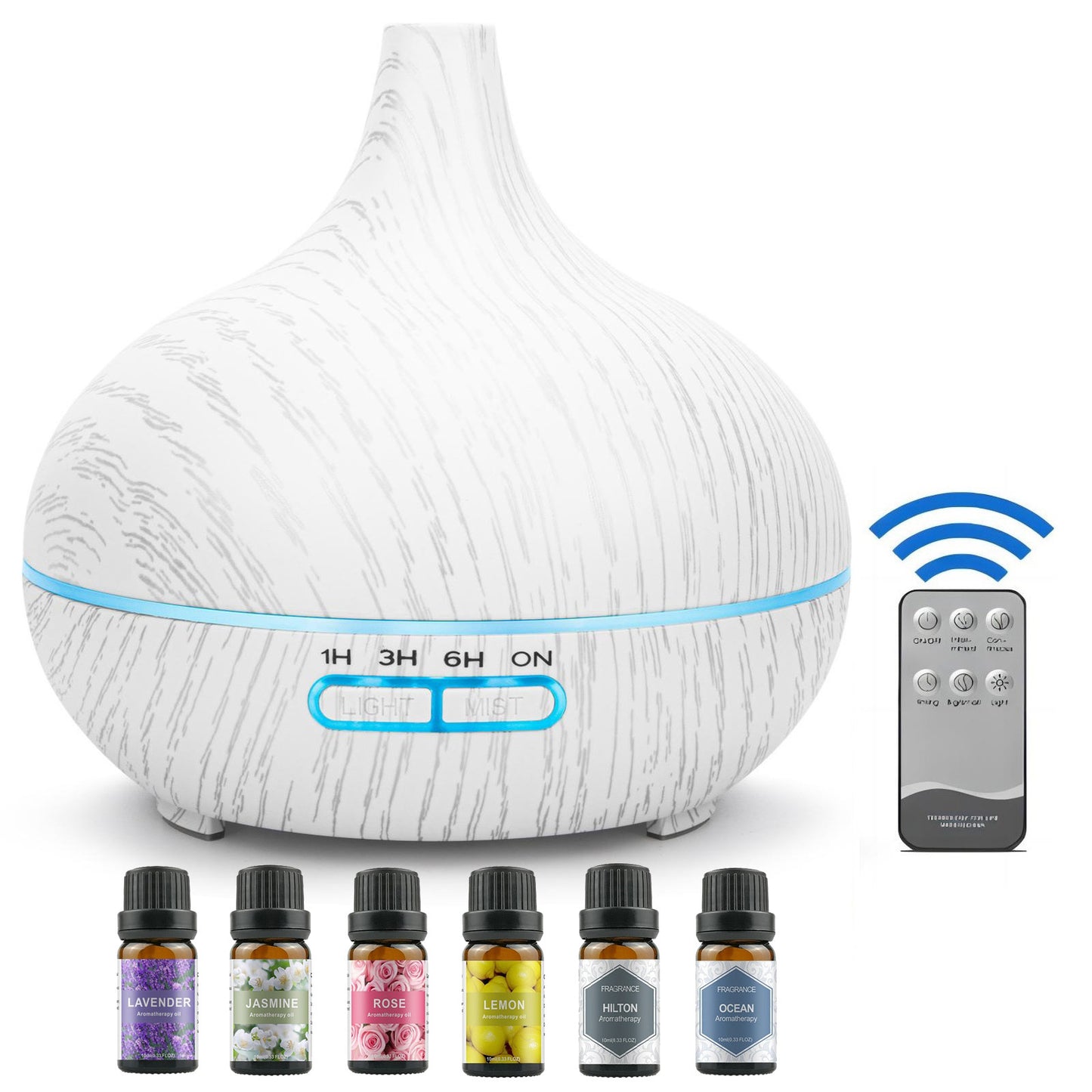 Ultrasonic Cool Mist Aromatherapy Diffuser with 6 Essential Oils | Relaxation & Sleep Aid