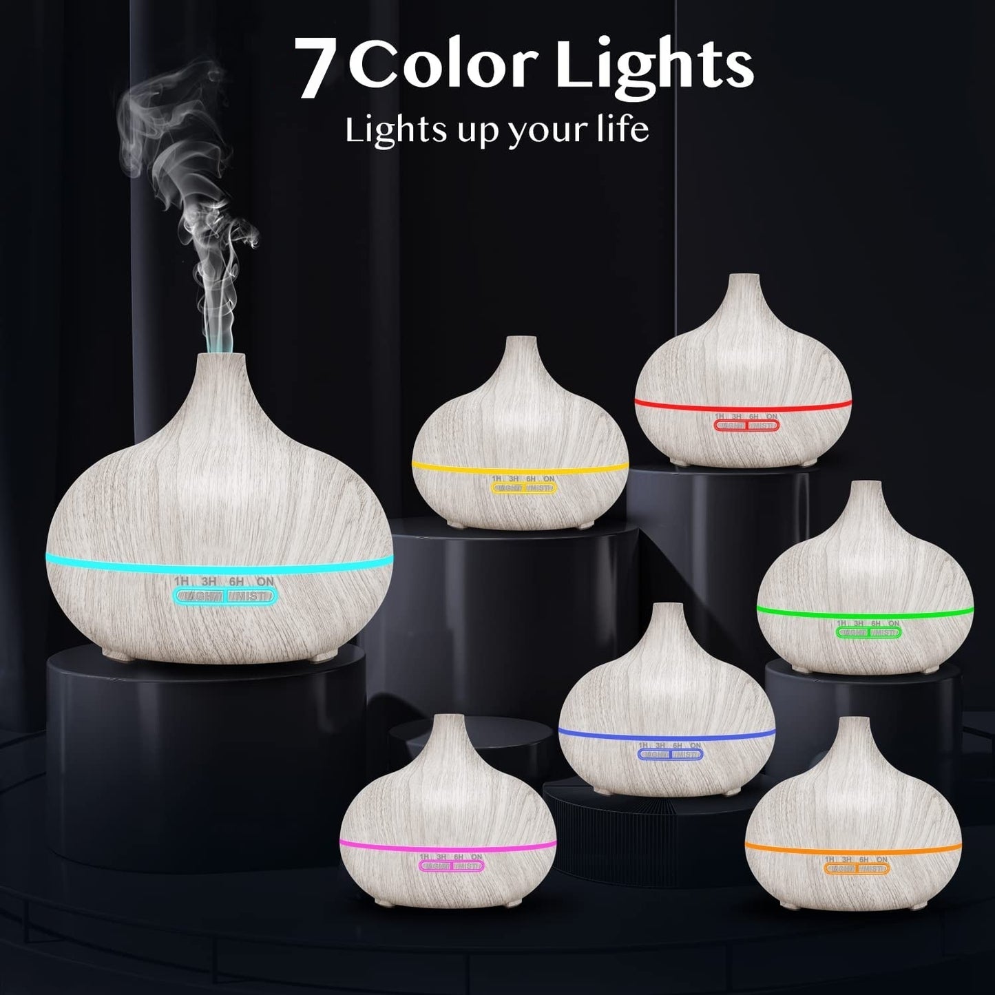 Ultrasonic Cool Mist Aromatherapy Diffuser with 6 Essential Oils | Relaxation & Sleep Aid