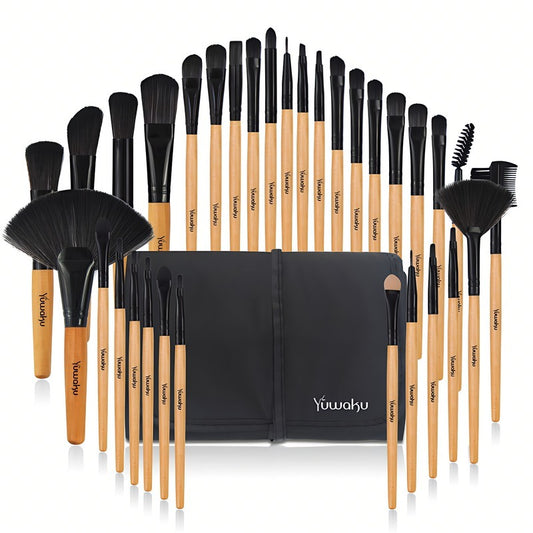 32-Piece Portable Makeup Brush Set | Travel, Business & Outdoor Use