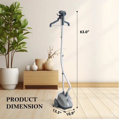 Standing Garment Steamer 1500W | Powerful Clothes Steamer with 1.7L Tank & Roll Wheels