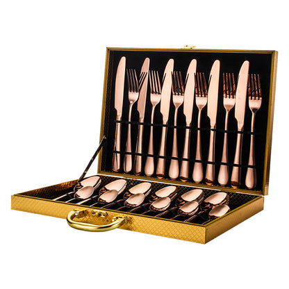 24-Piece Stainless Steel Tableware Set