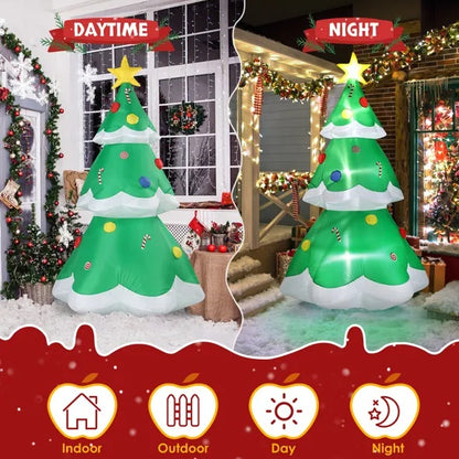 6.9FT Inflatable Christmas Tree | Lighted Holiday Yard Decoration with LED Lights