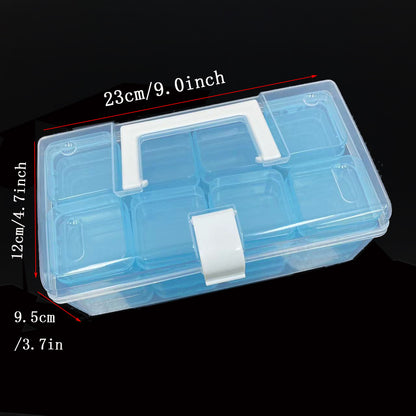 32-Grid Transparent Plastic Storage Box | Large Capacity Clear Organizer for Jewelry, Beads, Crafts & Small Parts