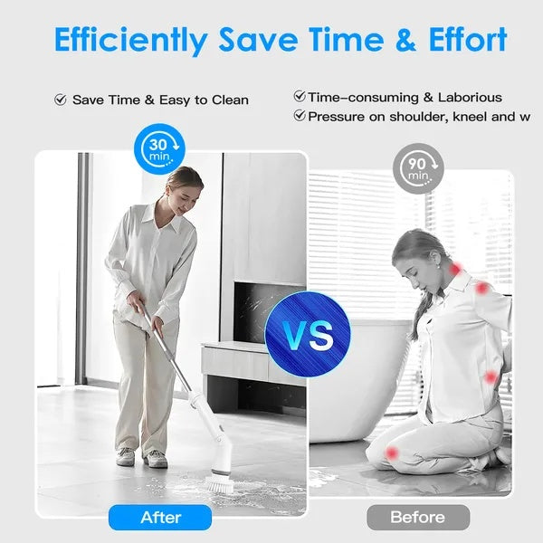 Rechargeable Electric Spin Scrubber | Deep Cleaning Brush with Adjustable Arm