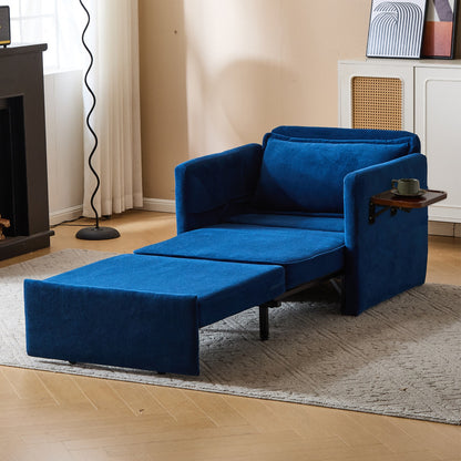 Convertible Sleeper Chair Bed | 3-in-1 Pull-Out Sofa with Charging Station & Tray Table