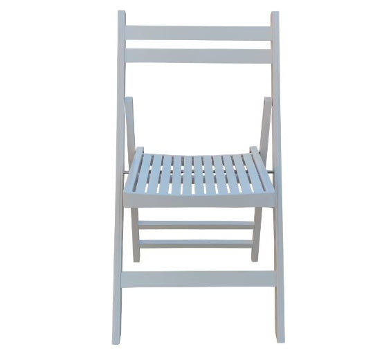 White Slatted Wood Folding Chairs – 4-Pack for Weddings & Events