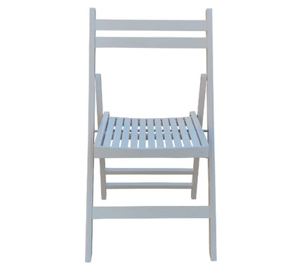 White Slatted Wood Folding Chairs – 4-Pack for Weddings & Events