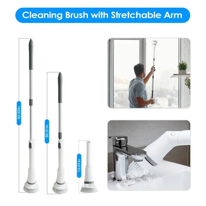 Rechargeable Electric Spin Scrubber | Deep Cleaning Brush with Adjustable Arm