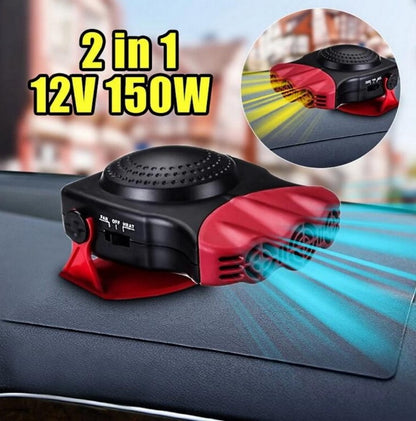 Compact Automotive Windshield Heater & Cooler | 150W Car Fan