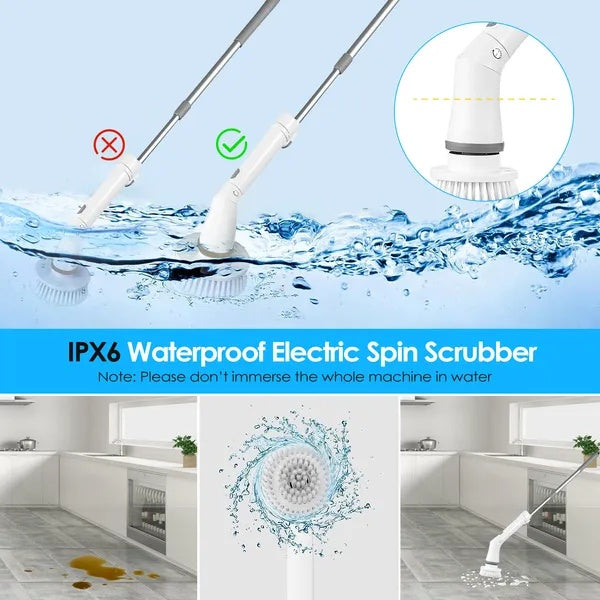 Rechargeable Electric Spin Scrubber | Deep Cleaning Brush with Adjustable Arm