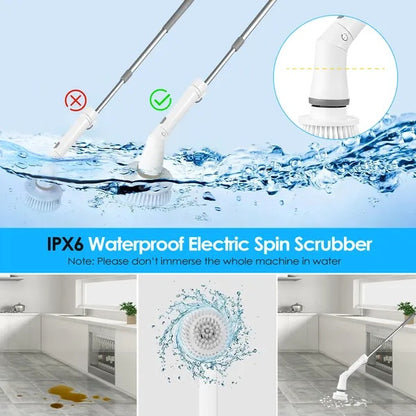 Rechargeable Electric Spin Scrubber | Deep Cleaning Brush with Adjustable Arm