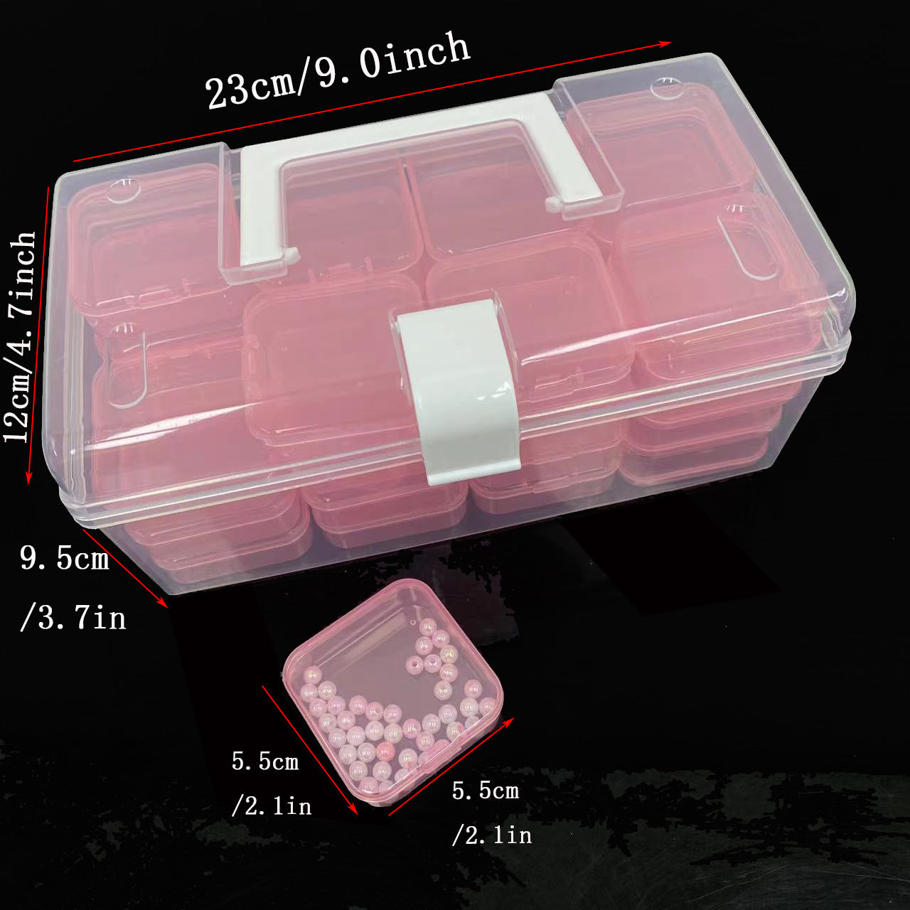 32-Grid Transparent Plastic Storage Box | Large Capacity Clear Organizer for Jewelry, Beads, Crafts & Small Parts