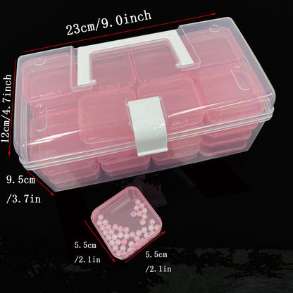 32-Grid Transparent Plastic Storage Box | Large Capacity Clear Organizer for Jewelry, Beads, Crafts & Small Parts