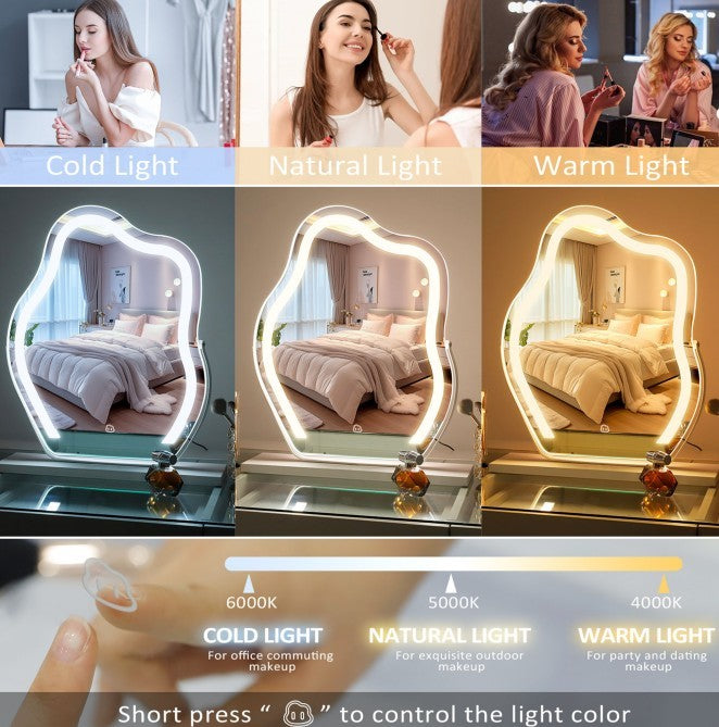 Smart LED Cloud Mirror | 360° Rotating Vanity Mirror with 10X Magnifying Attachment