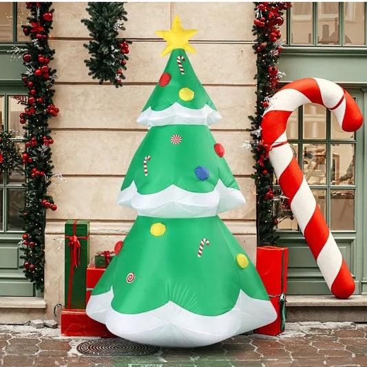 6.9FT Inflatable Christmas Tree | Lighted Holiday Yard Decoration with LED Lights