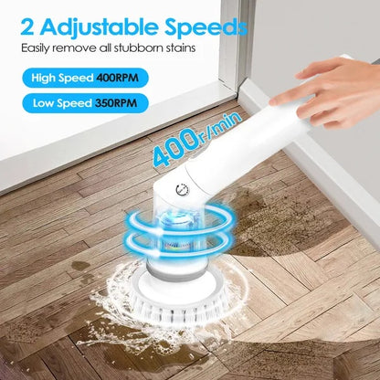 Rechargeable Electric Spin Scrubber | Deep Cleaning Brush with Adjustable Arm