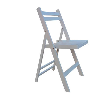 White Slatted Wood Folding Chairs – 4-Pack for Weddings & Events