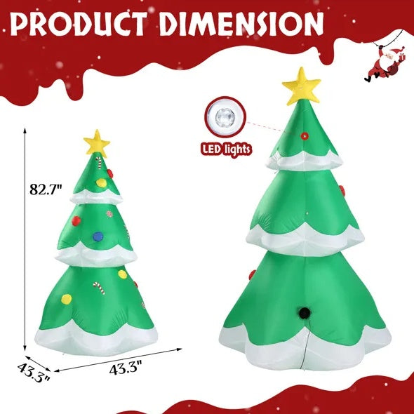6.9FT Inflatable Christmas Tree | Lighted Holiday Yard Decoration with LED Lights