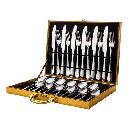 24-Piece Stainless Steel Tableware Set