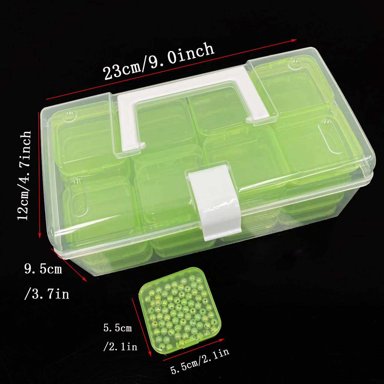 32-Grid Transparent Plastic Storage Box | Large Capacity Clear Organizer for Jewelry, Beads, Crafts & Small Parts