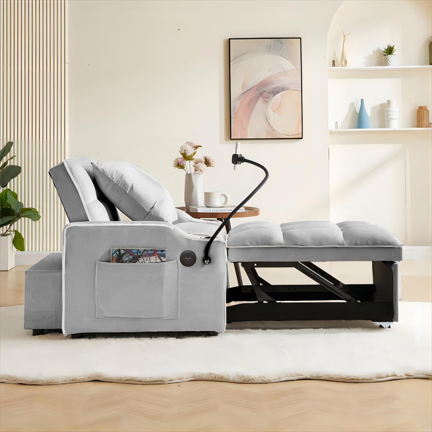 Single-Seat Convertible Chair Bed | Lounger, Sleeper, and Recliner