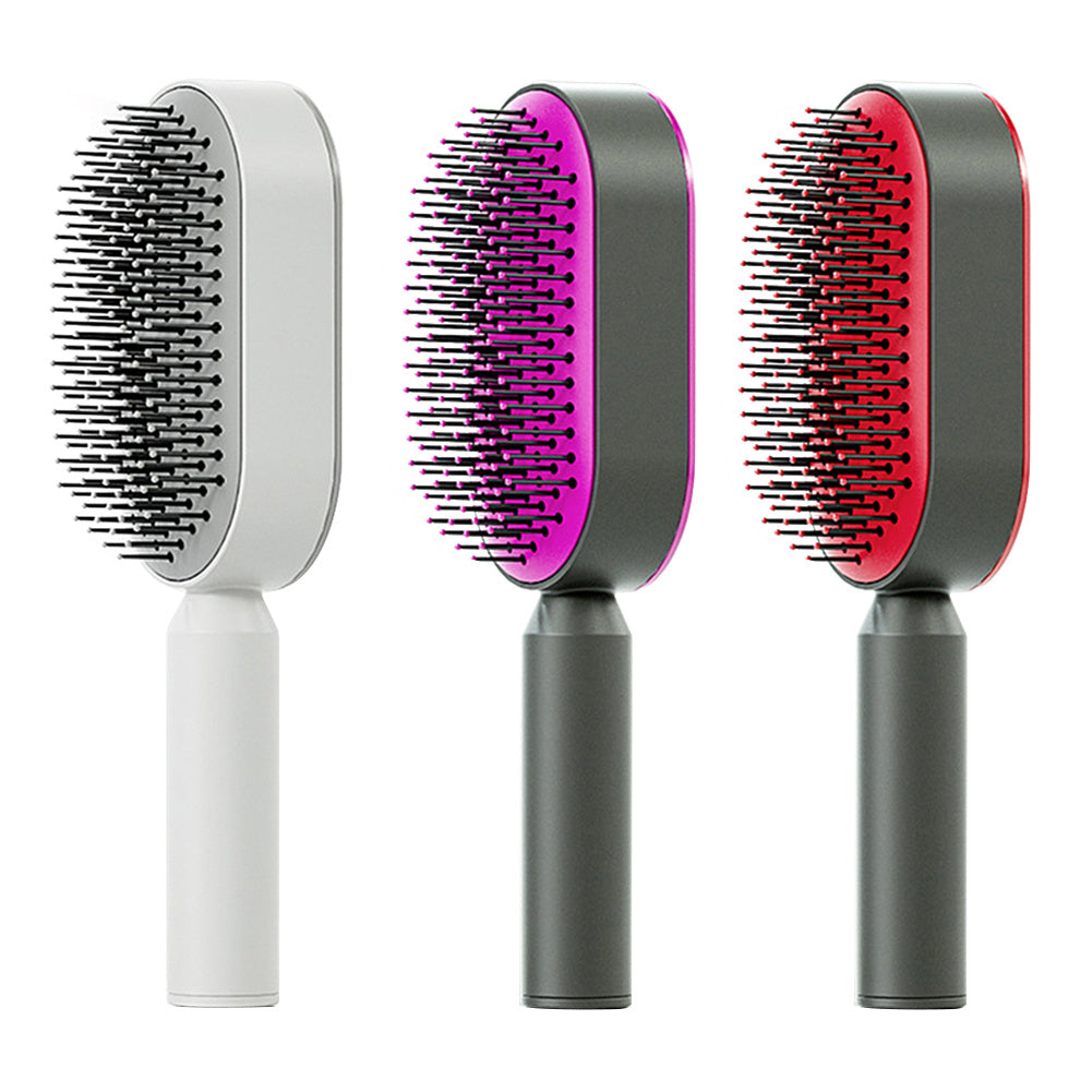 Self-Cleaning Detangling Hair Brush | Massage Cushion, Anti-Frizz, Easy Clean