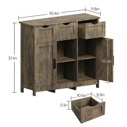 Wooden Storage Cabinet with Drawers & Shelves | Multifunctional Home Organizer