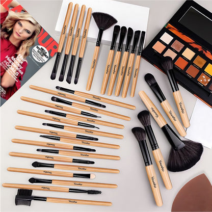 32-Piece Portable Makeup Brush Set | Travel, Business & Outdoor Use