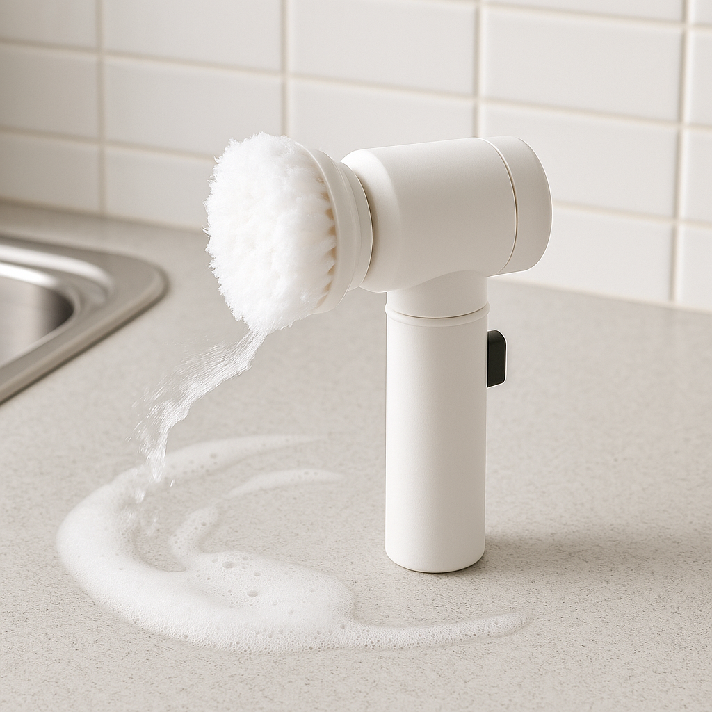 Electric Scrubber Brush for Dishes, Tile & Grout | Handheld Cleaner with Multiple Heads