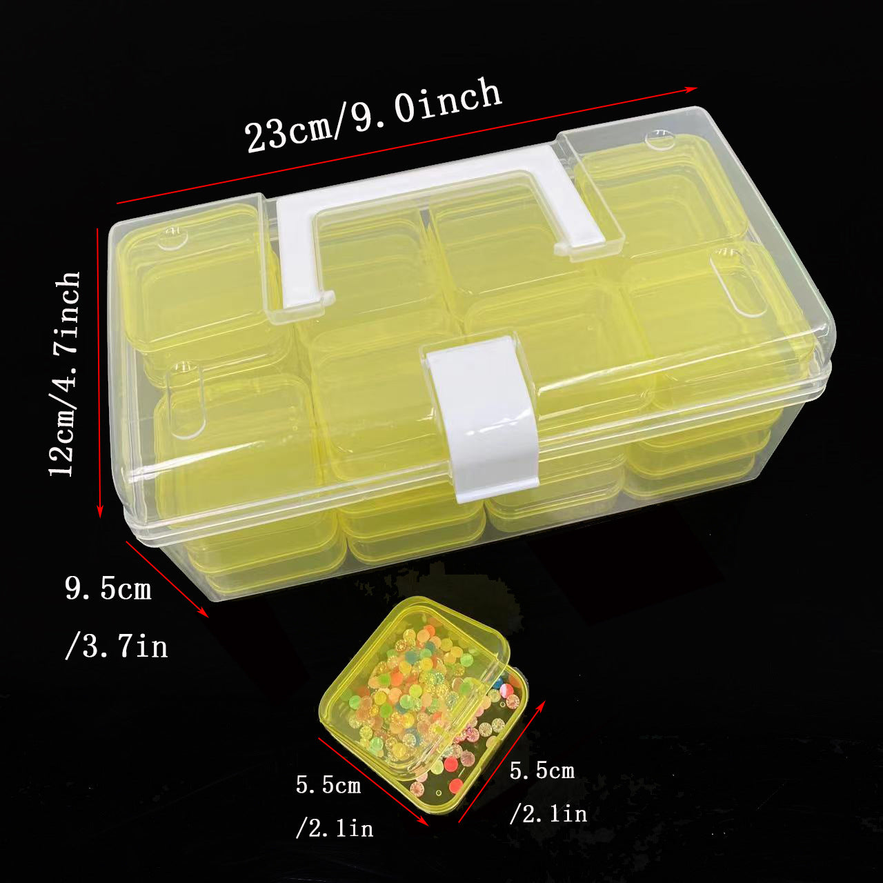 32-Grid Transparent Plastic Storage Box | Large Capacity Clear Organizer for Jewelry, Beads, Crafts & Small Parts