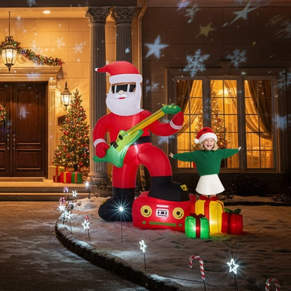 5FT Black Guitar Old Man, Christmas Inflatable Decoration