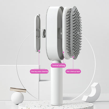 Self-Cleaning Detangling Hair Brush | Massage Cushion, Anti-Frizz, Easy Clean