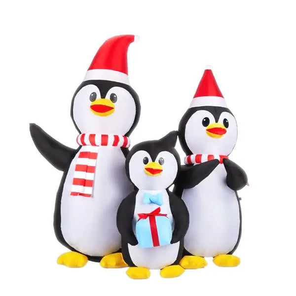 6FT Inflatable Christmas Decoration | Lighted Penguin Family Yard Decor with LED Lights