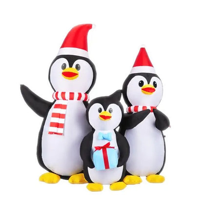 6FT Inflatable Christmas Decoration | Lighted Penguin Family Yard Decor with LED Lights