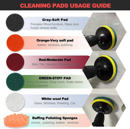 45-Piece Cleaning Brush Kit | Versatile Drill Brushes for Home & Auto