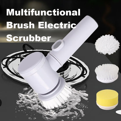 Electric Scrubber Brush for Dishes, Tile & Grout | Handheld Cleaner with Multiple Heads
