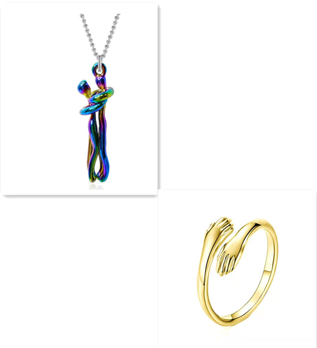 Love Hug Necklace – Minimalist Unisex Pendant for Couples