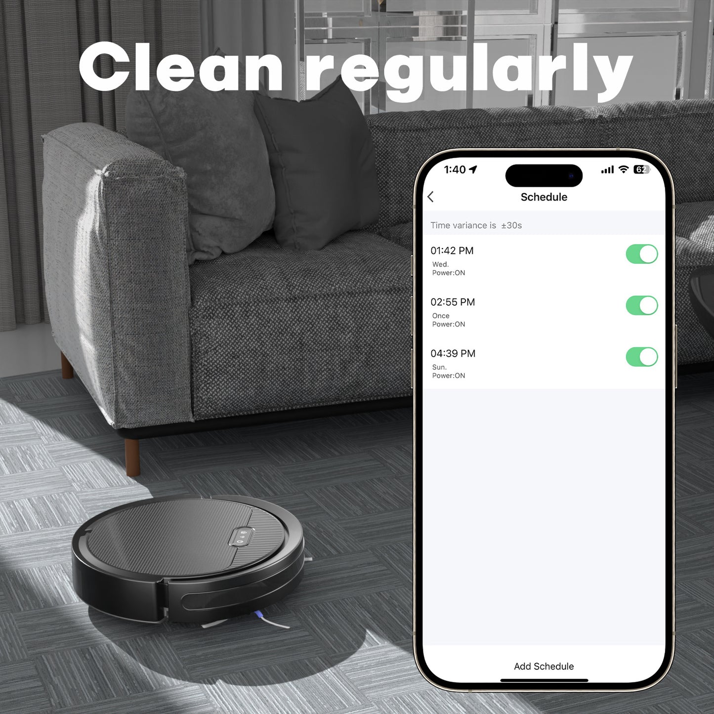 3-in-1 Robot Vacuum & Mop | 5000Pa Suction for Pet Hair & Hard Floors