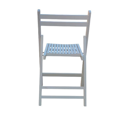 White Slatted Wood Folding Chairs – 4-Pack for Weddings & Events
