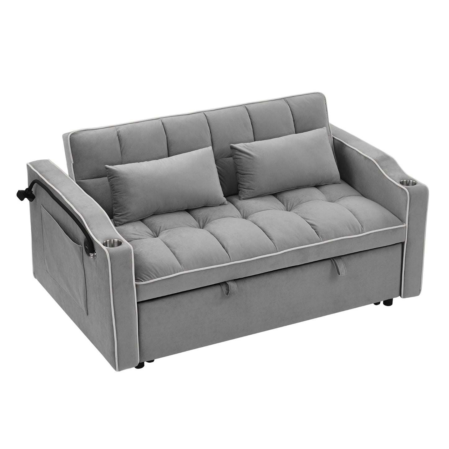 Modern Convertible Sofa Bed | 3-Length Foldable Sofa with Recliner Feature